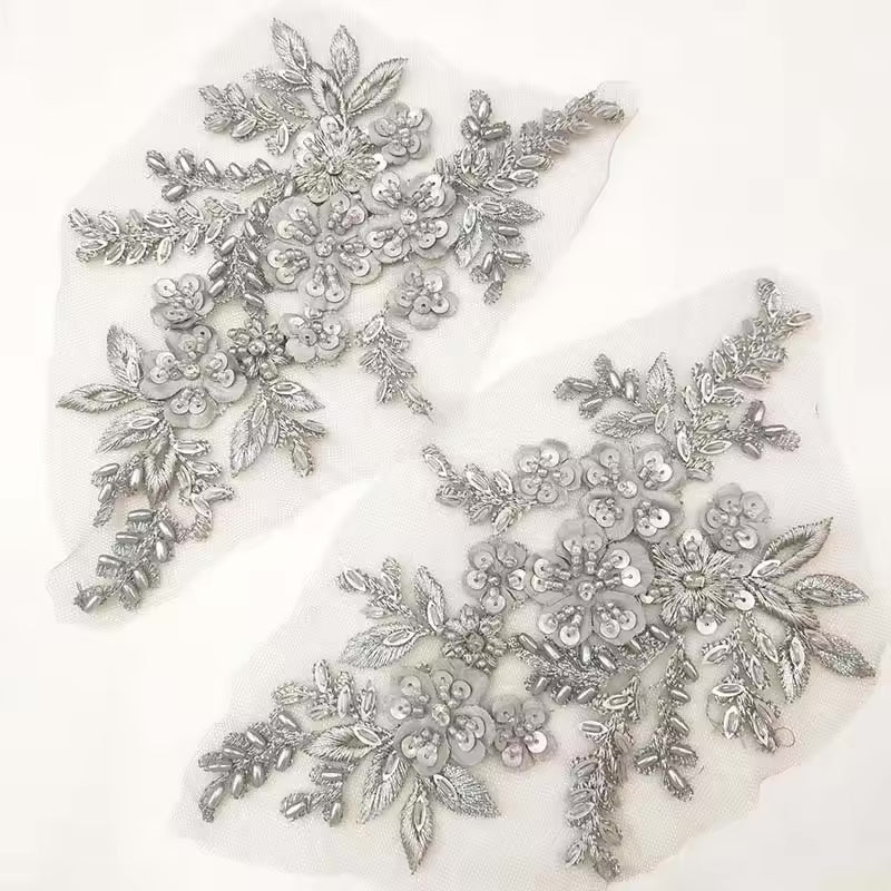 Poppy Beaded Lace Appliqué