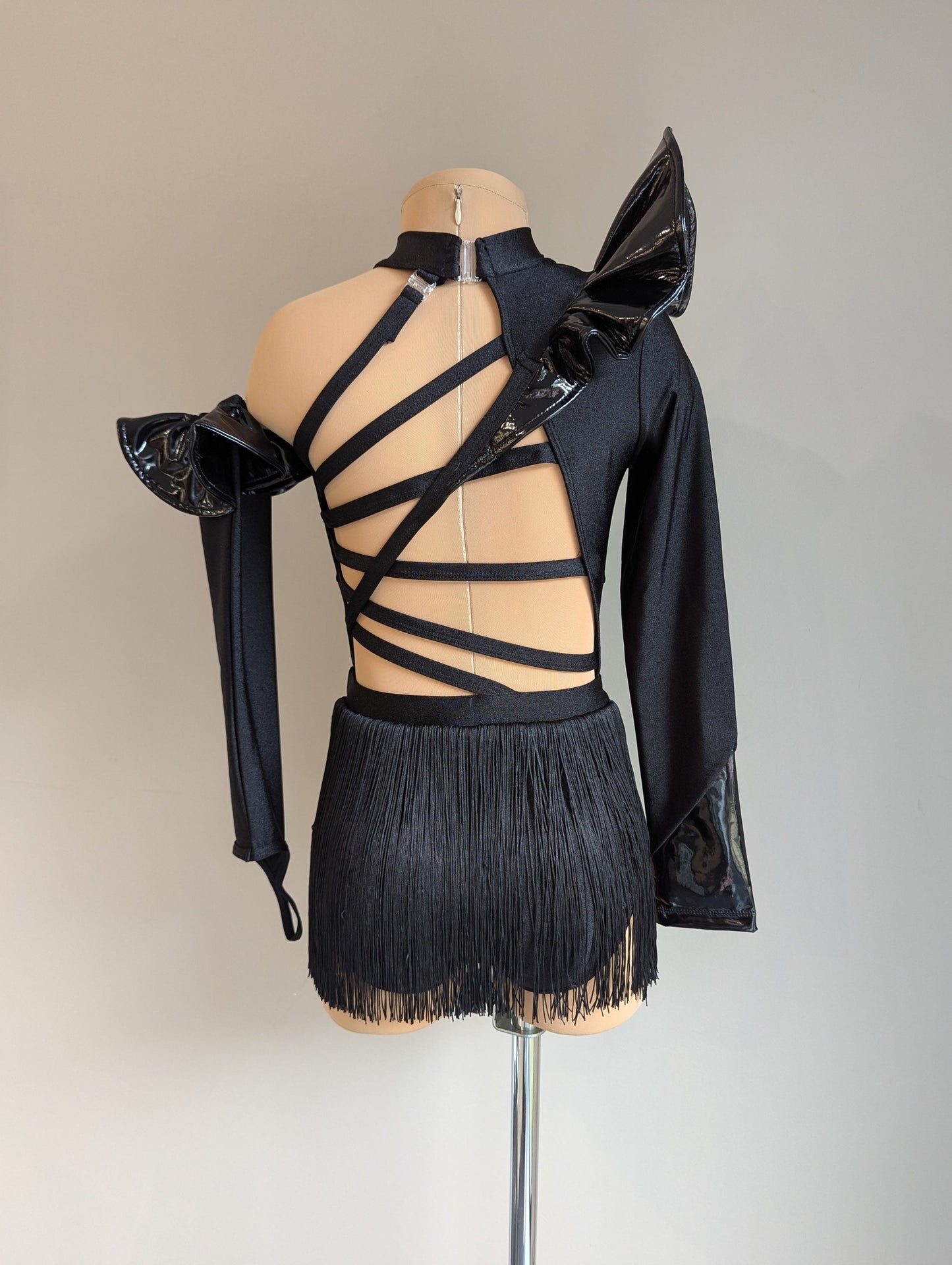 Double Trouble Frill Factor Set - Black Lycra & PVC