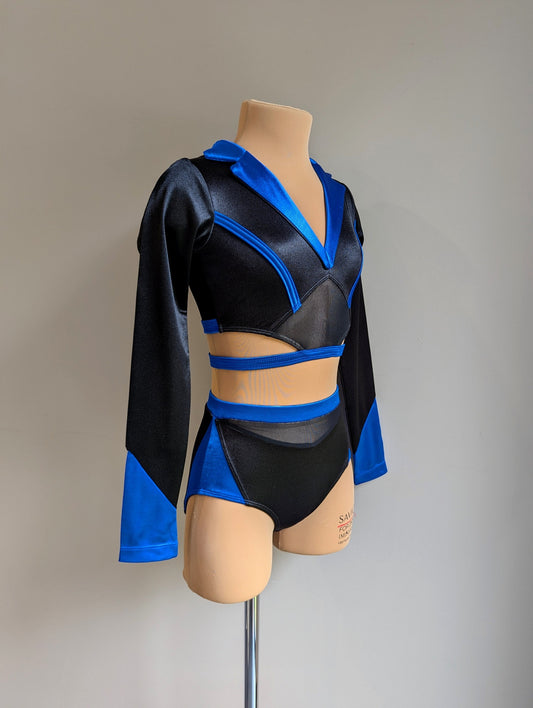 Gangsta Set - Black & Royal Blue Satin