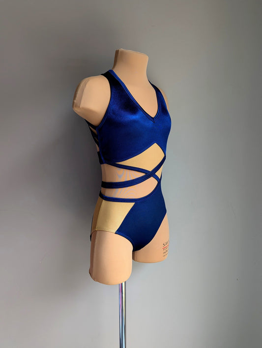 Rebellion Leotard - Dark Navy Satin