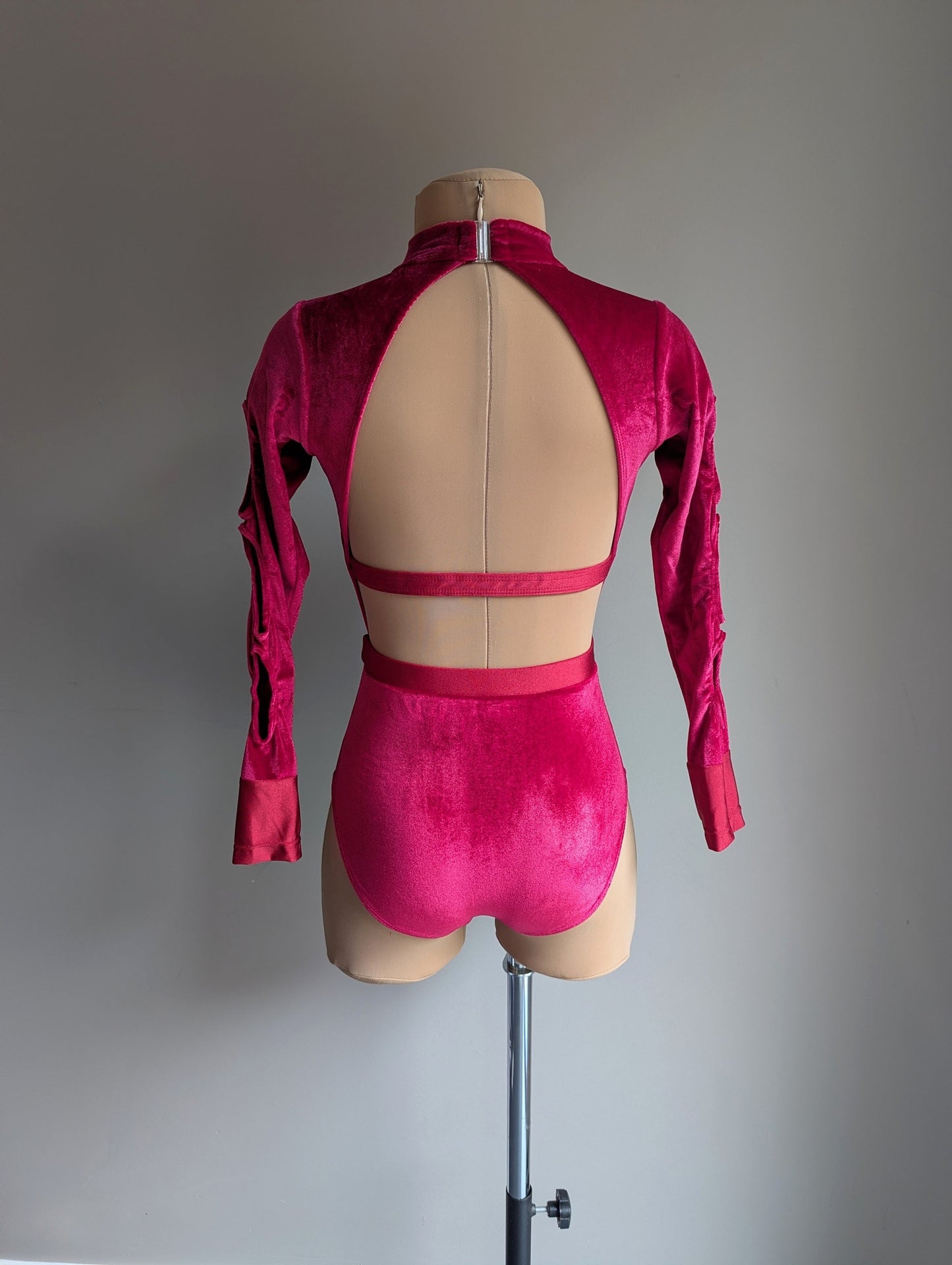 Fabulous Leotard - Cherry Red Velvet