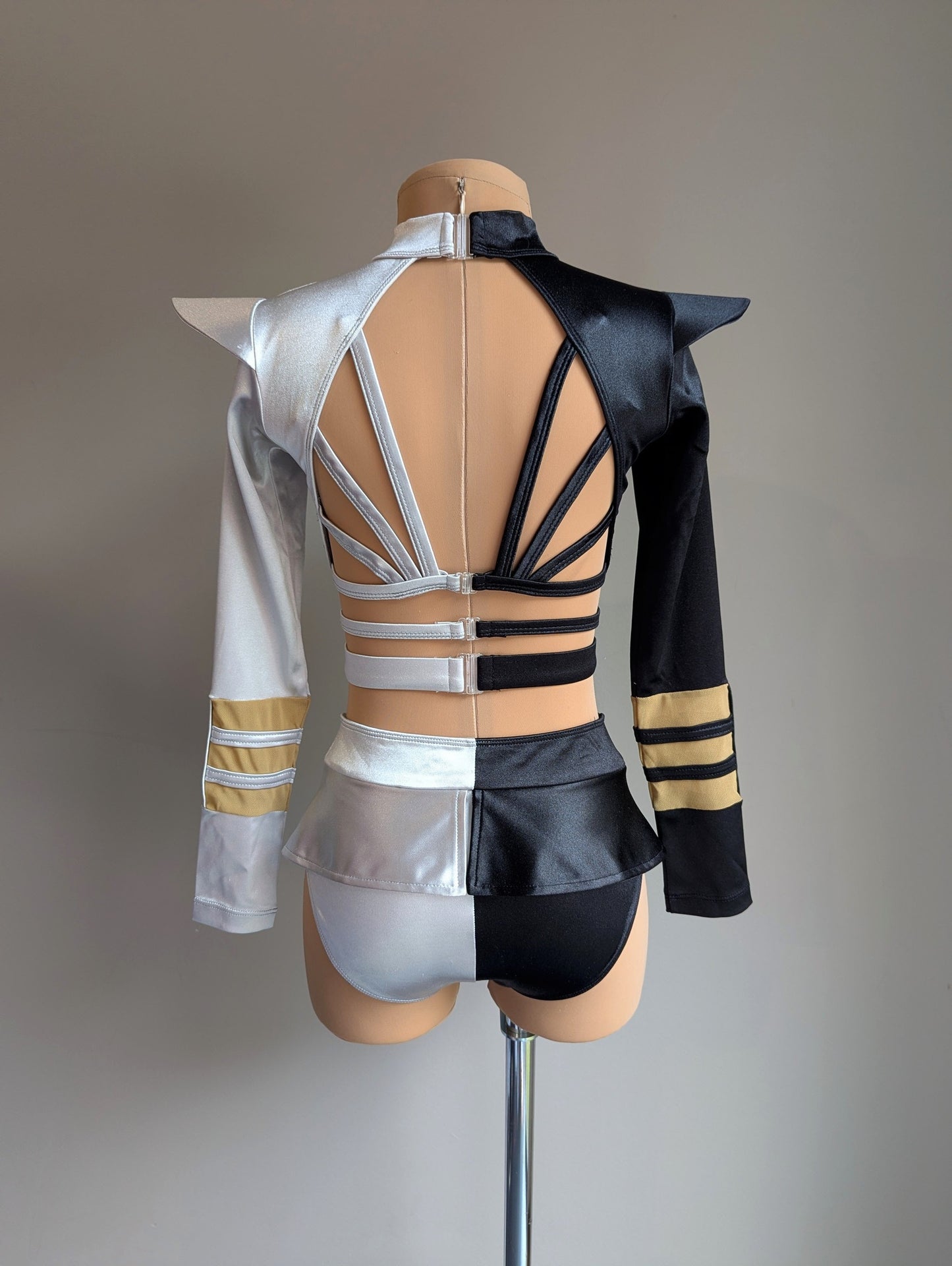 Divided Set - Black & Silver Satin