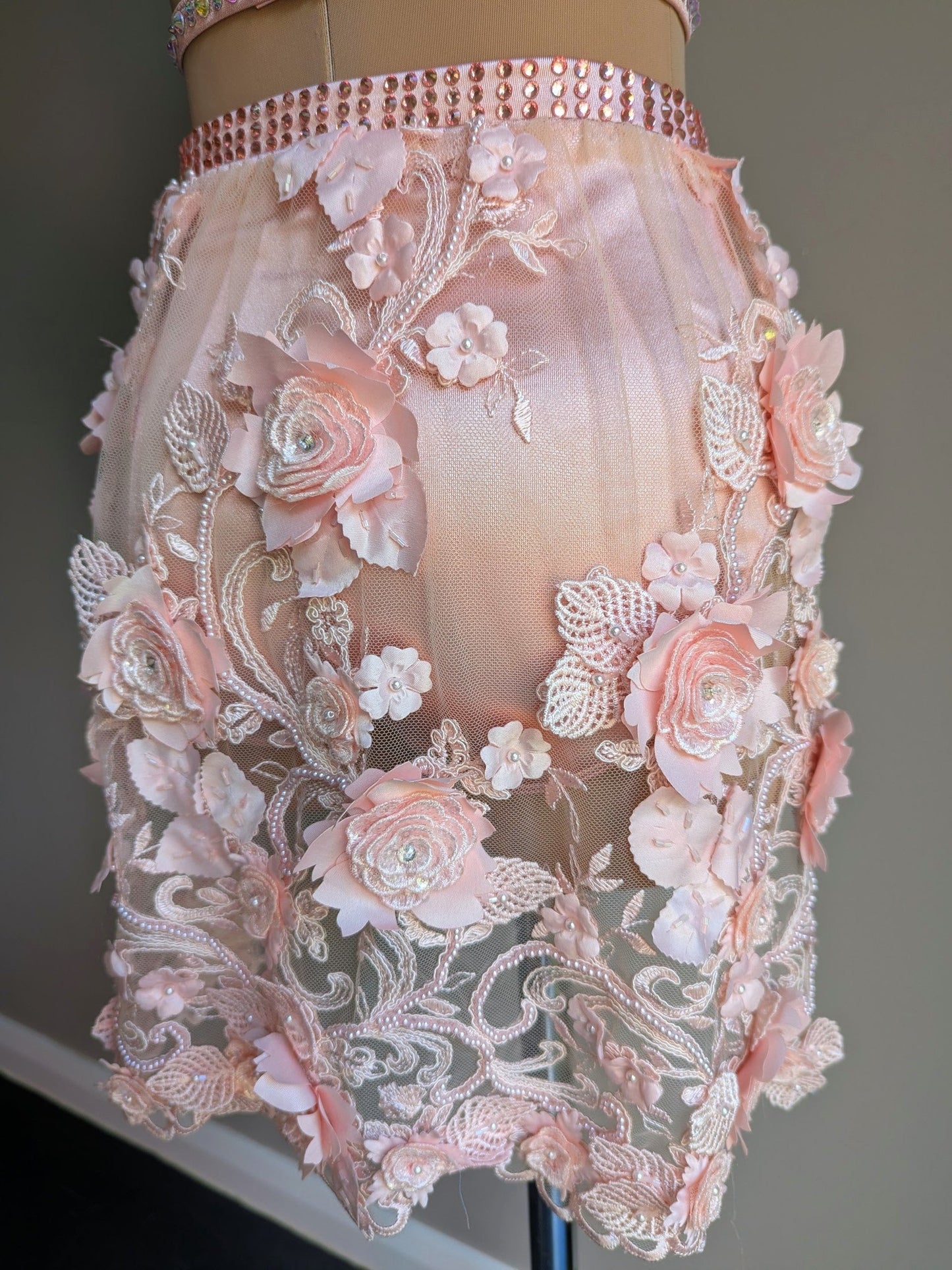 Cherish Bloom Blush Pink Satin: Intricate Skirt - Limited Edition Costume