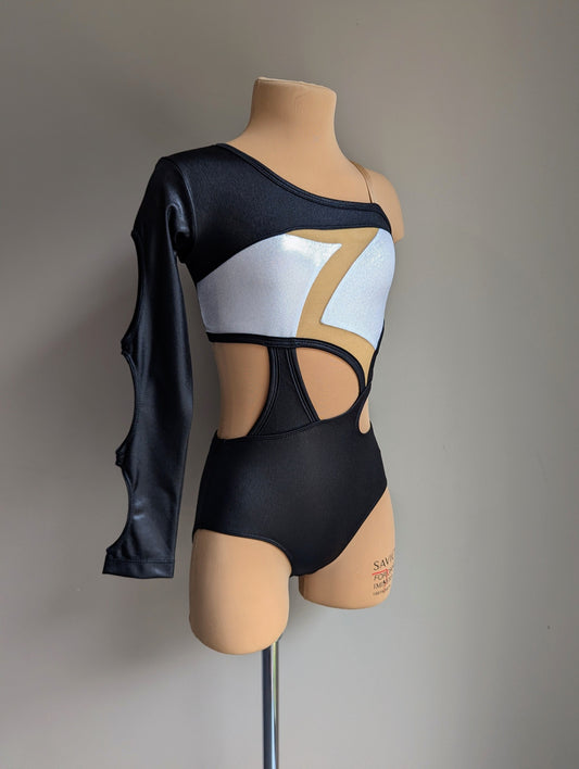 Shadow Leo - Black & Silver Hologram Lycra