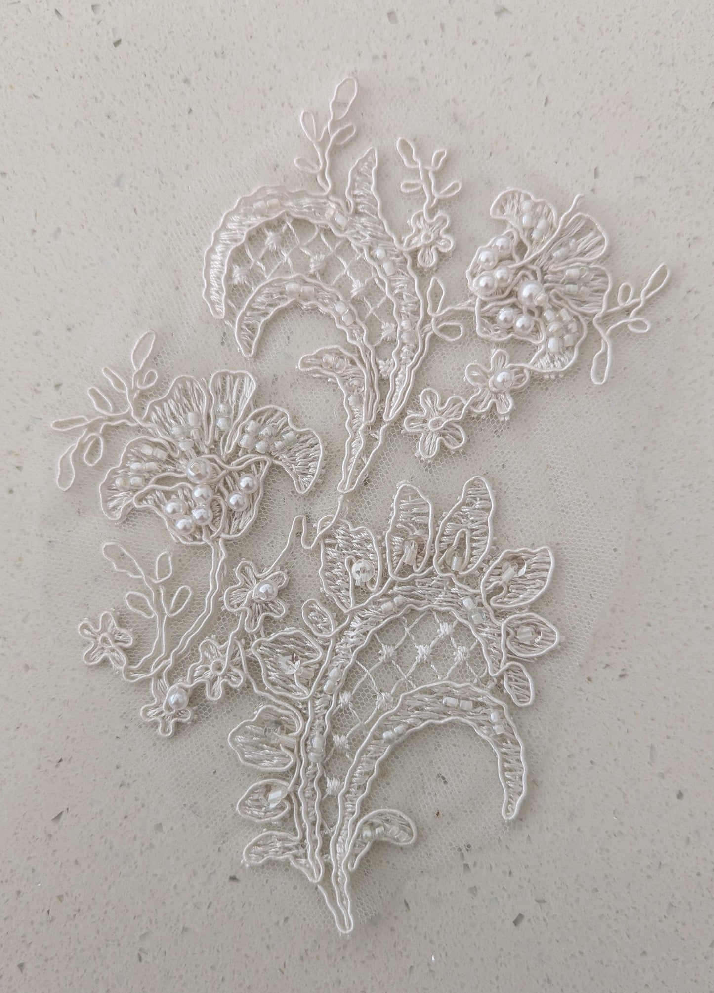 Sophia Beaded Lace Appliqué - Ivory (1 Colour)