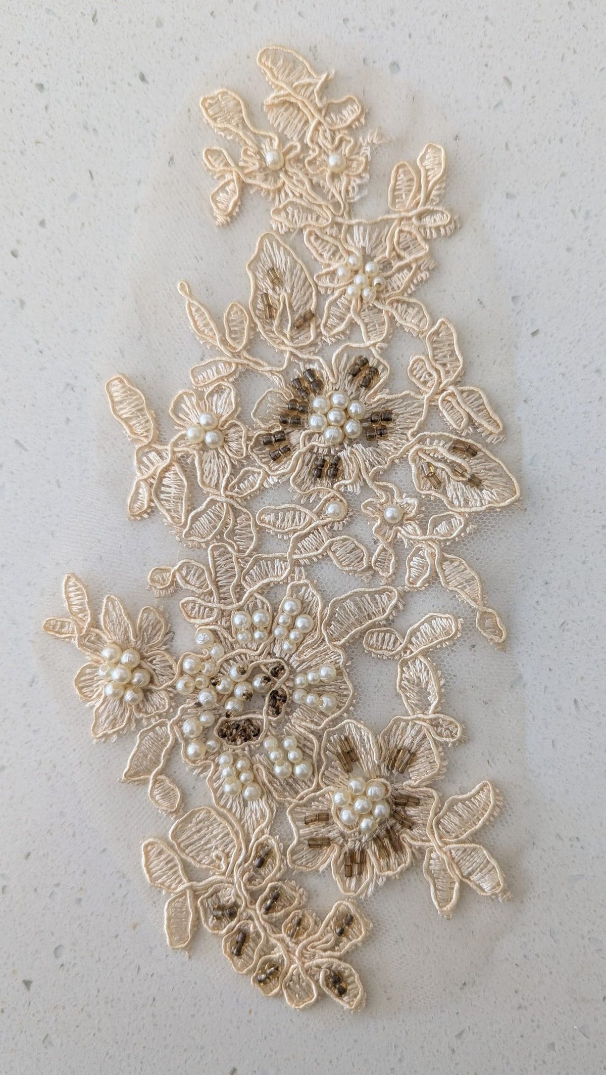 Chamomile Beaded Lace Appliqué 1 Colour