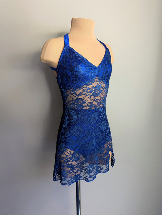 Silhouette 2.0 Slip Dress - Navy Lace Briefs Included