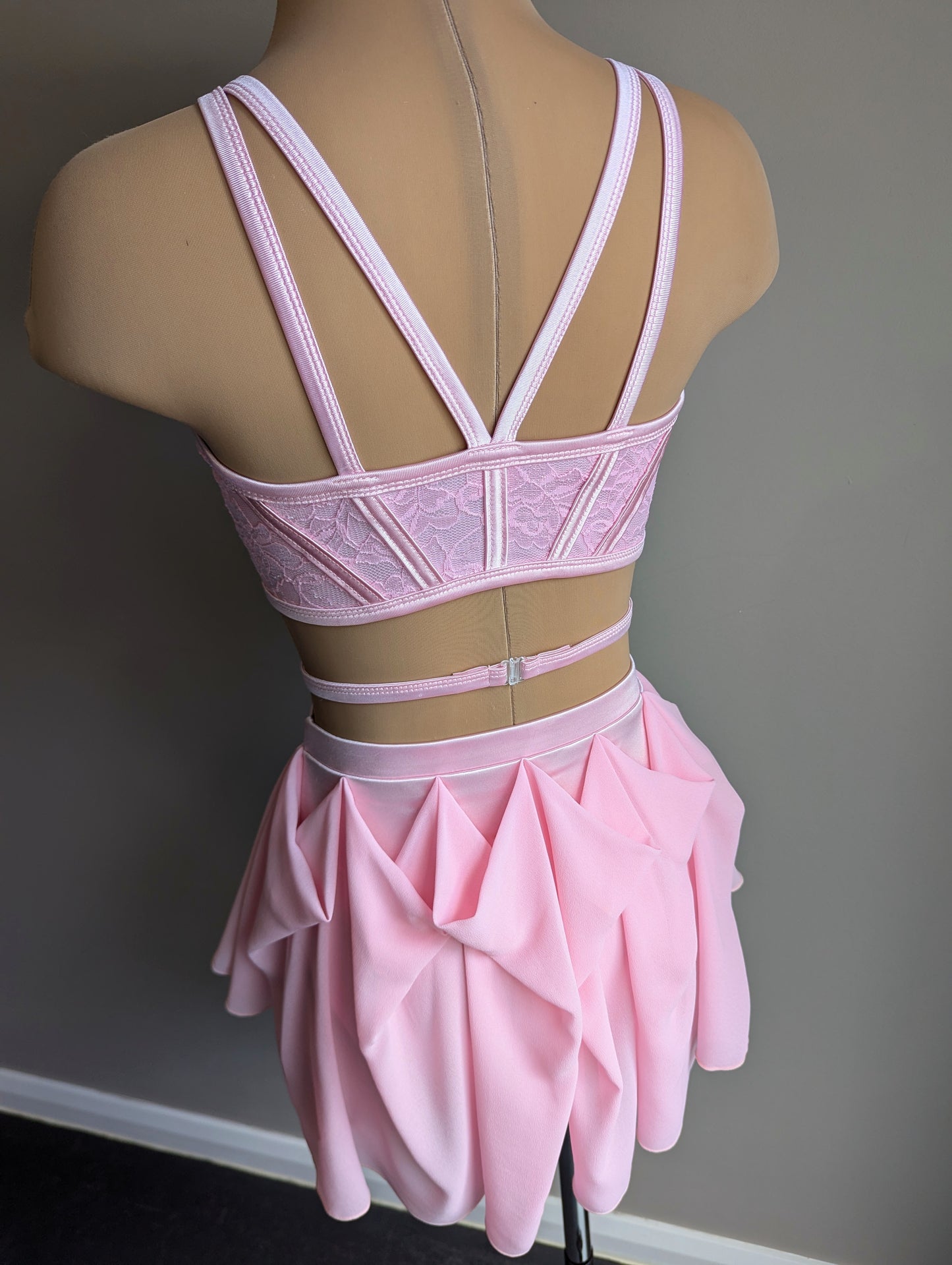 Cherish Set- Pastel Pink Satin & Lace