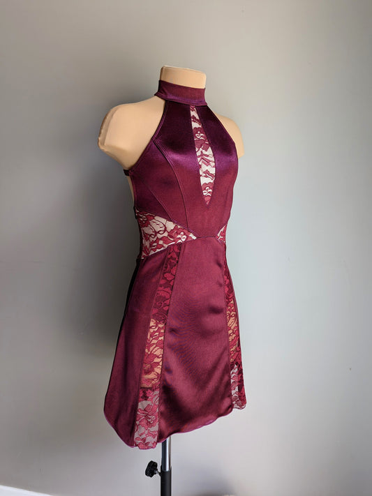 Mystique Slip Dress - Maroon Satin