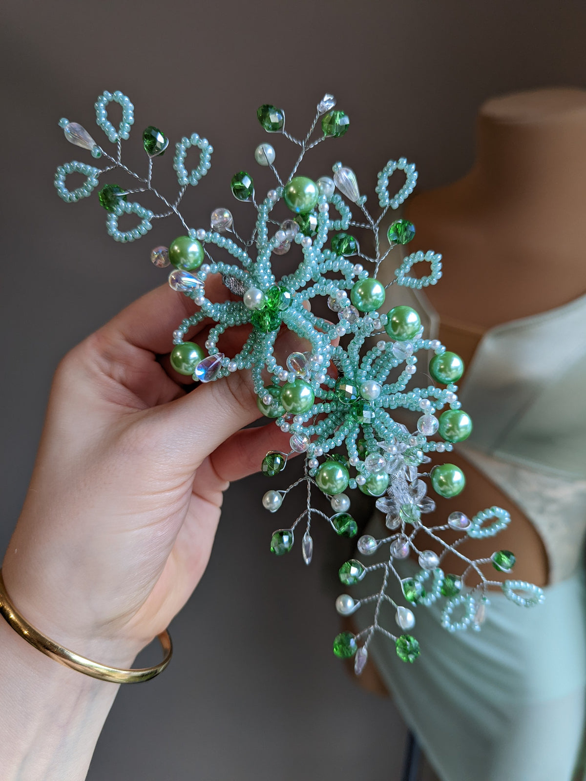 Ethereal Leo - Vintage Sage Satin & Lace