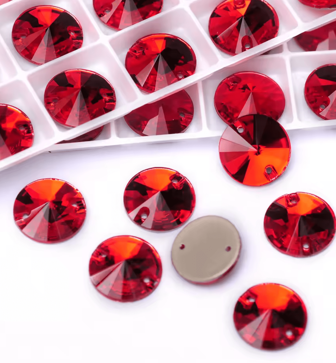 Premium Ultra Glass Siam Rivoli Rhinestones & Flatbacks