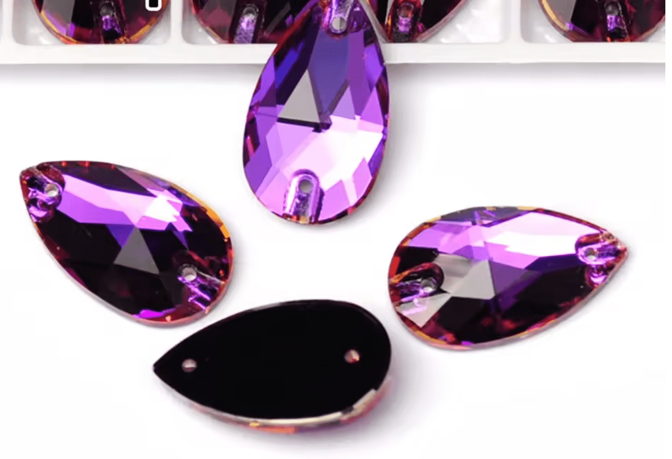 Premium Ultra Deep Violet Teardrops Rhinestones & Flatbacks