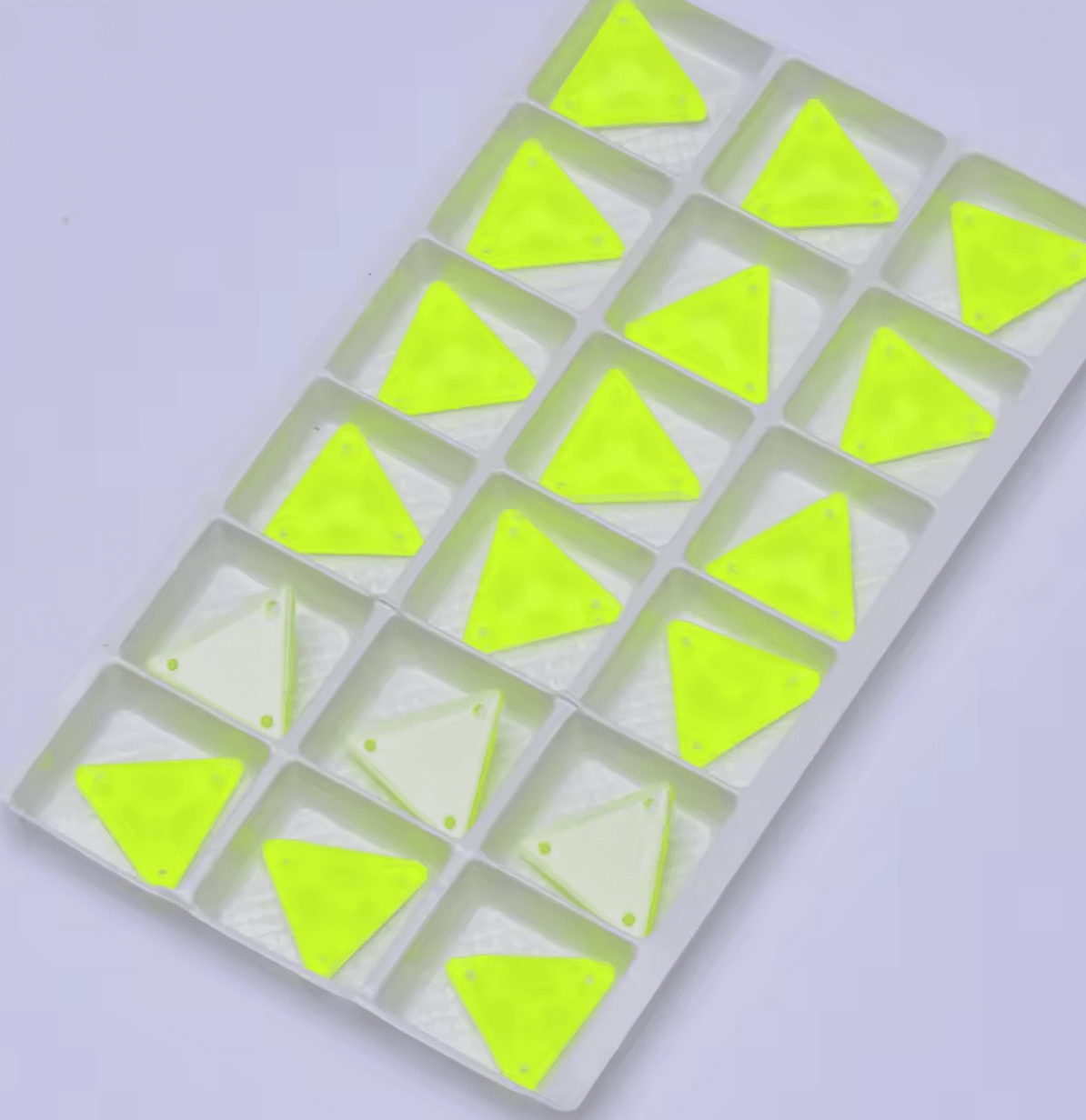 Glass Neon Yellow Triangles Rhinestones & Flatbacks