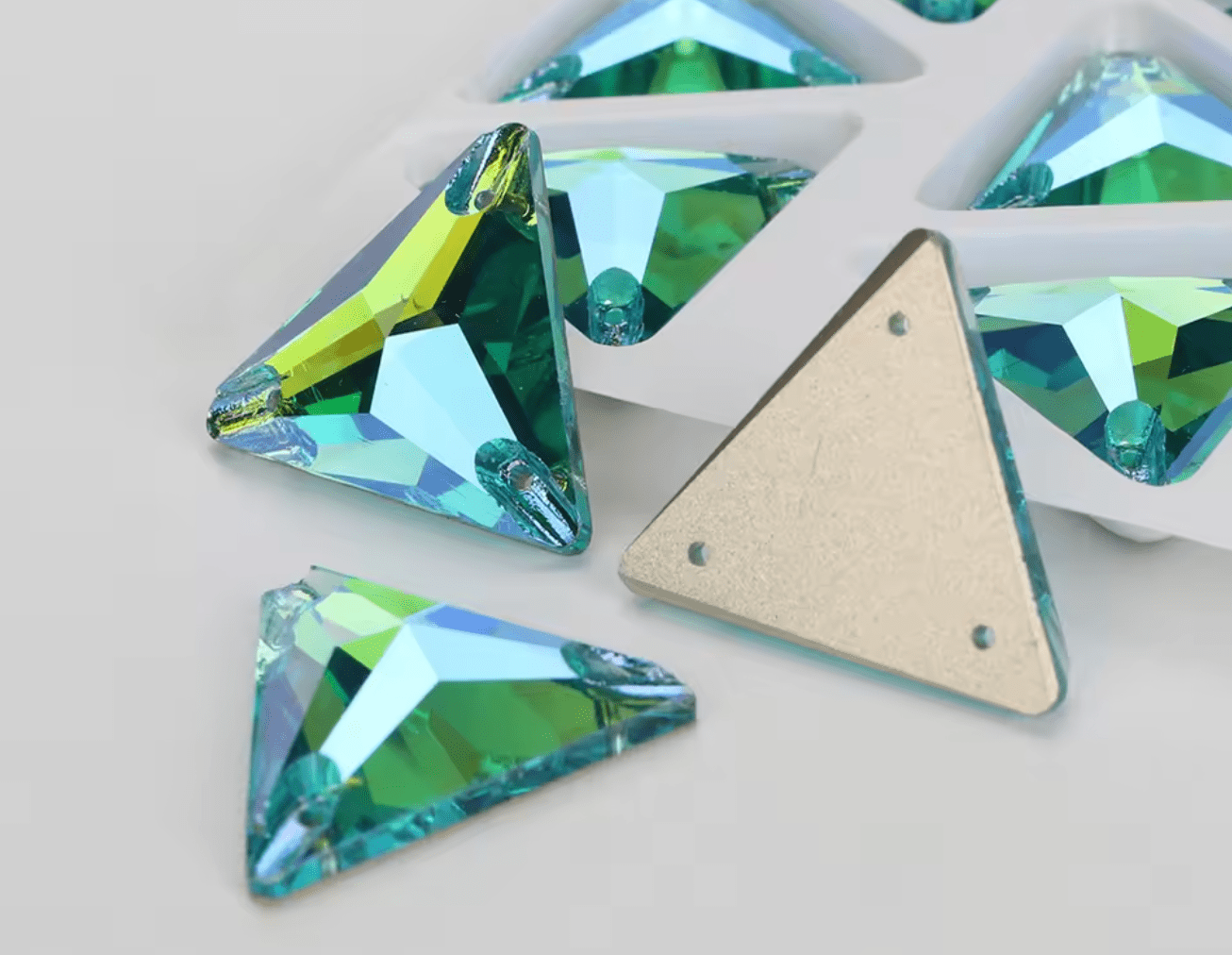 Premium Ultra Glass Aquamarine AB Triangles Rhinestones & Flatbacks