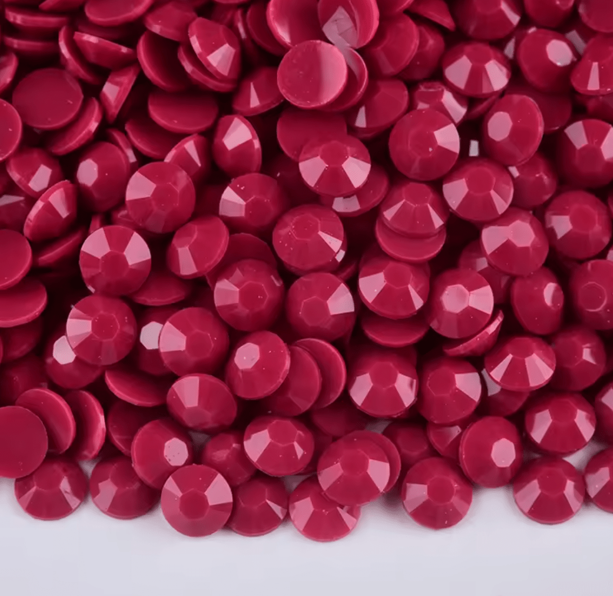 Solid Dark Siam Resin Rhinestones & Flatbacks