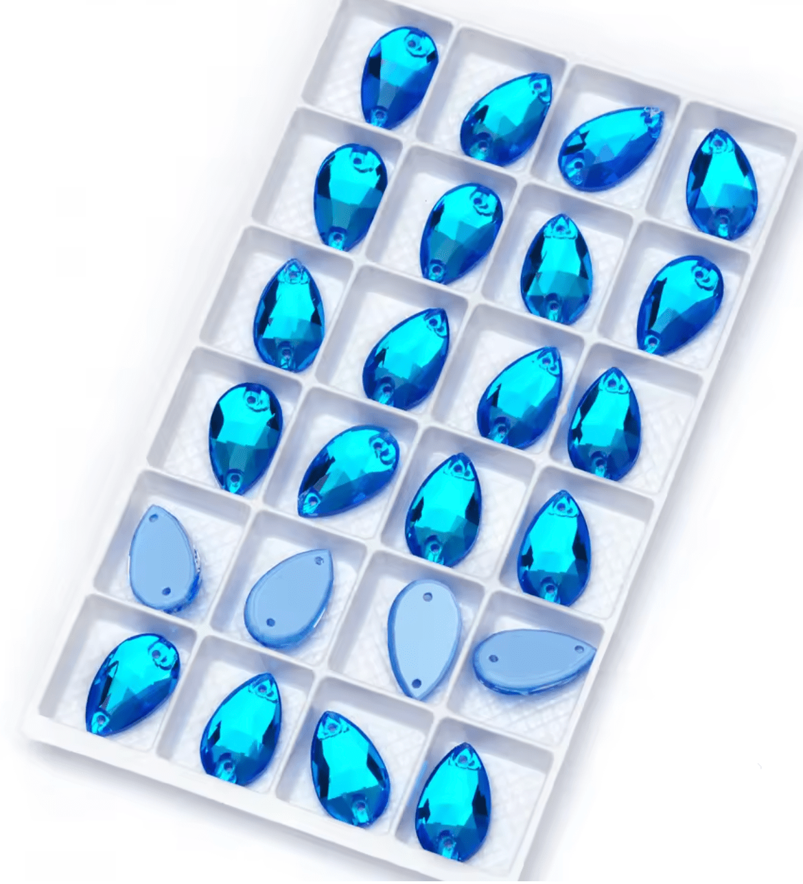 Electric Blue DeLite Tear Drops - Glass Rhinestones & Flatbacks