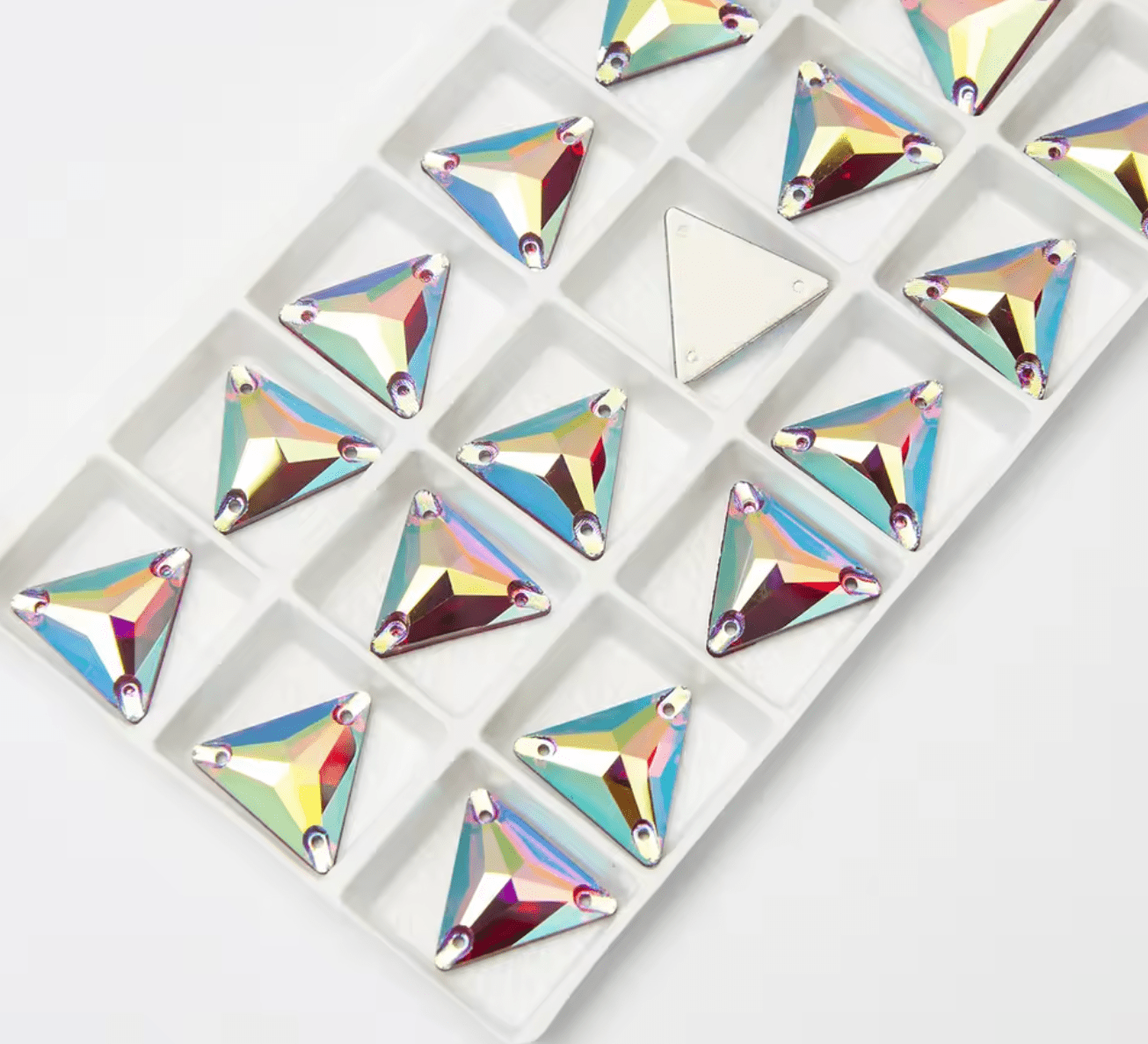 Premium Ultra Fuchisa AB Glass Triangles Rhinestones & Flatbacks