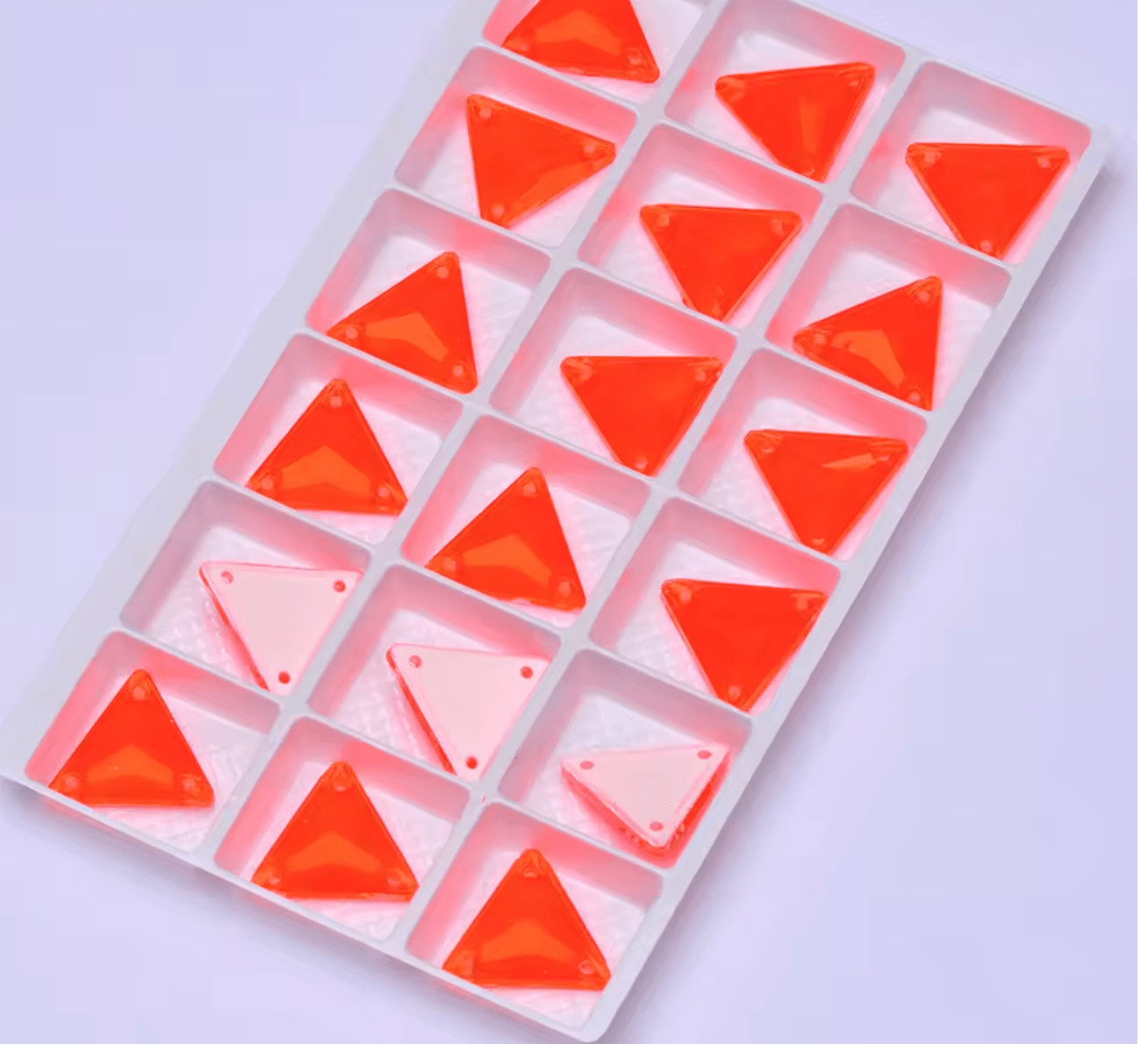 Neon Orange Glass Triangles Rhinestones & Flatbacks