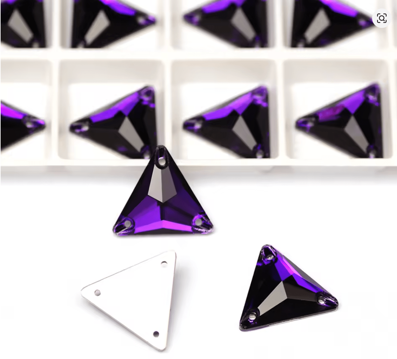Premium Ultra Glass Royal Purple Triangles Rhinestones & Flatbacks