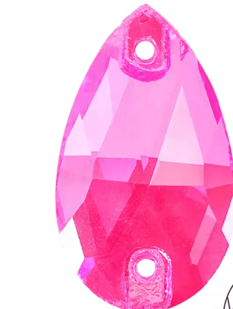 Standard Neon Rose DeLite Tear Drops - Glass Rhinestones & Flatbacks
