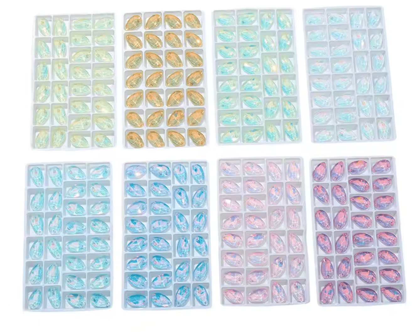 Mocha Pink Opal Tear Drops - Glass Rhinestones & Flatbacks