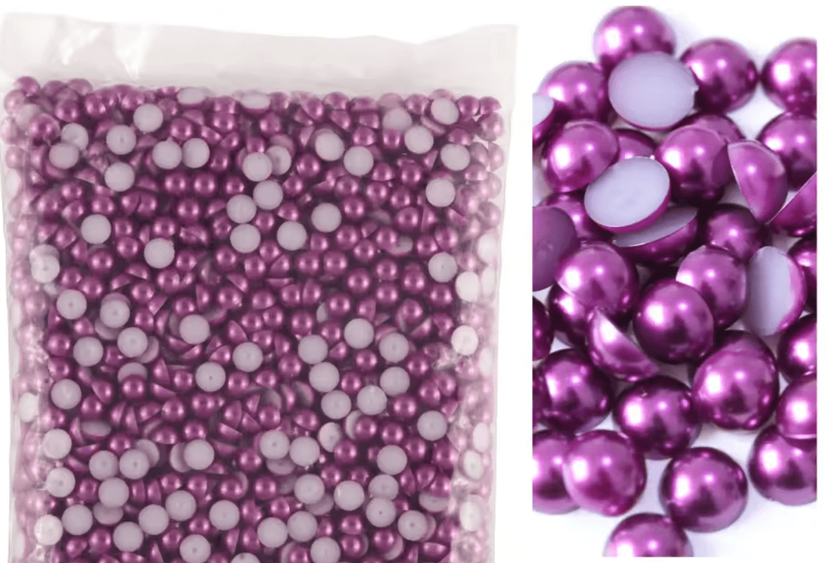 Dark Amethyst Matt Flatback Pearls Rhinestones & Flatbacks