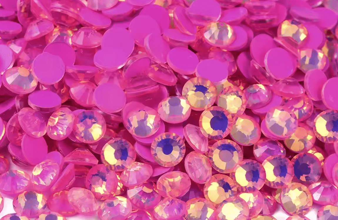 Dark Pink Luminous Opal Glass Rhinestones Rhinestones & Flatbacks