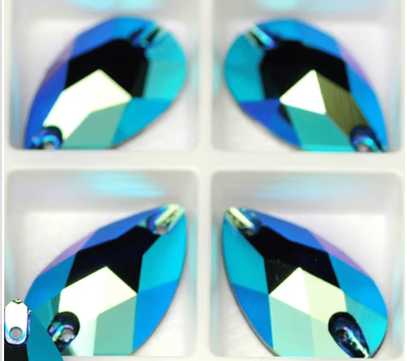 Cobalt AB Glass Teardrops Rhinestones & Flatbacks