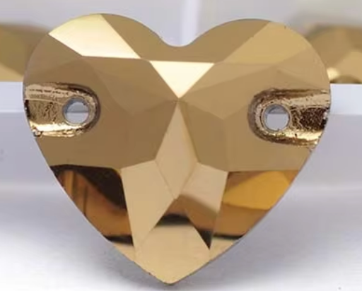 Premium Glass Gold Heart Shaped