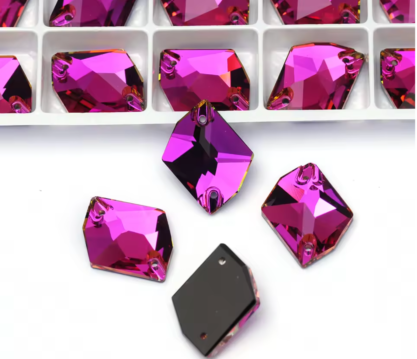 Premium Heliotrope (Purple) Glass Squashed Square