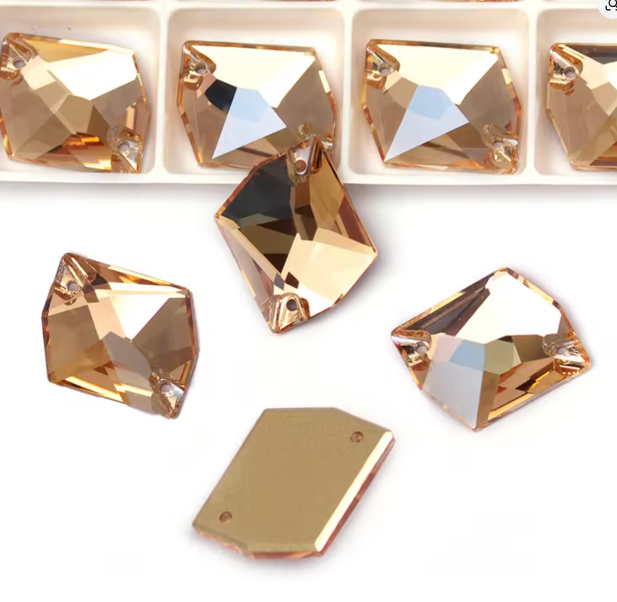 Premium Golden Shadow Glass Squashed Square