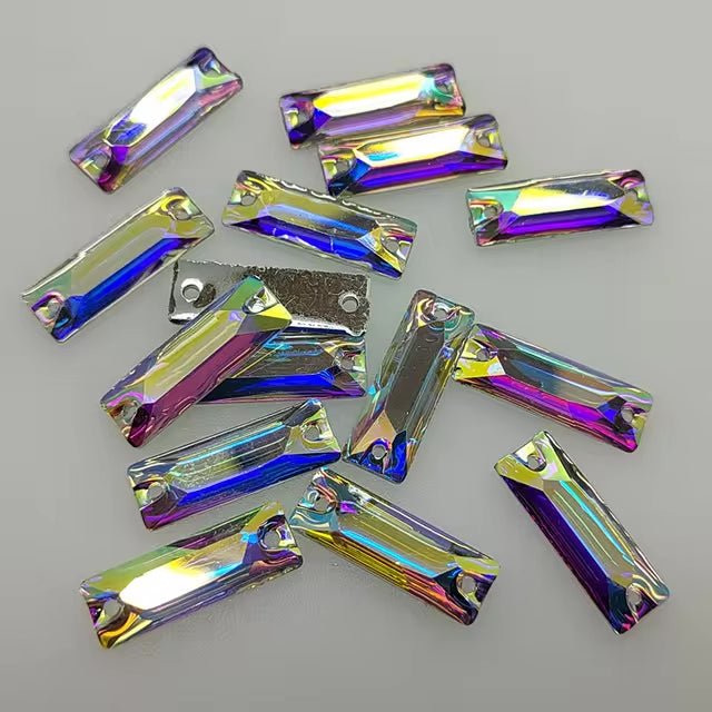 AB Resin Baguette Rhinestones & Flatbacks