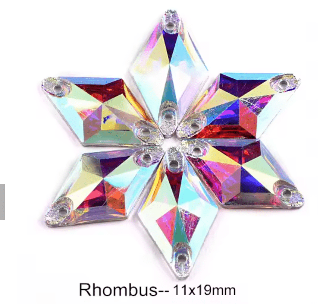 AB Rhombus Resin Rhinestones & Flatbacks
