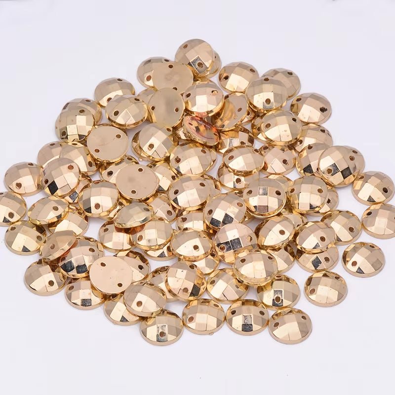 Antique Gold Resin Rivoli Rhinestones & Flatbacks