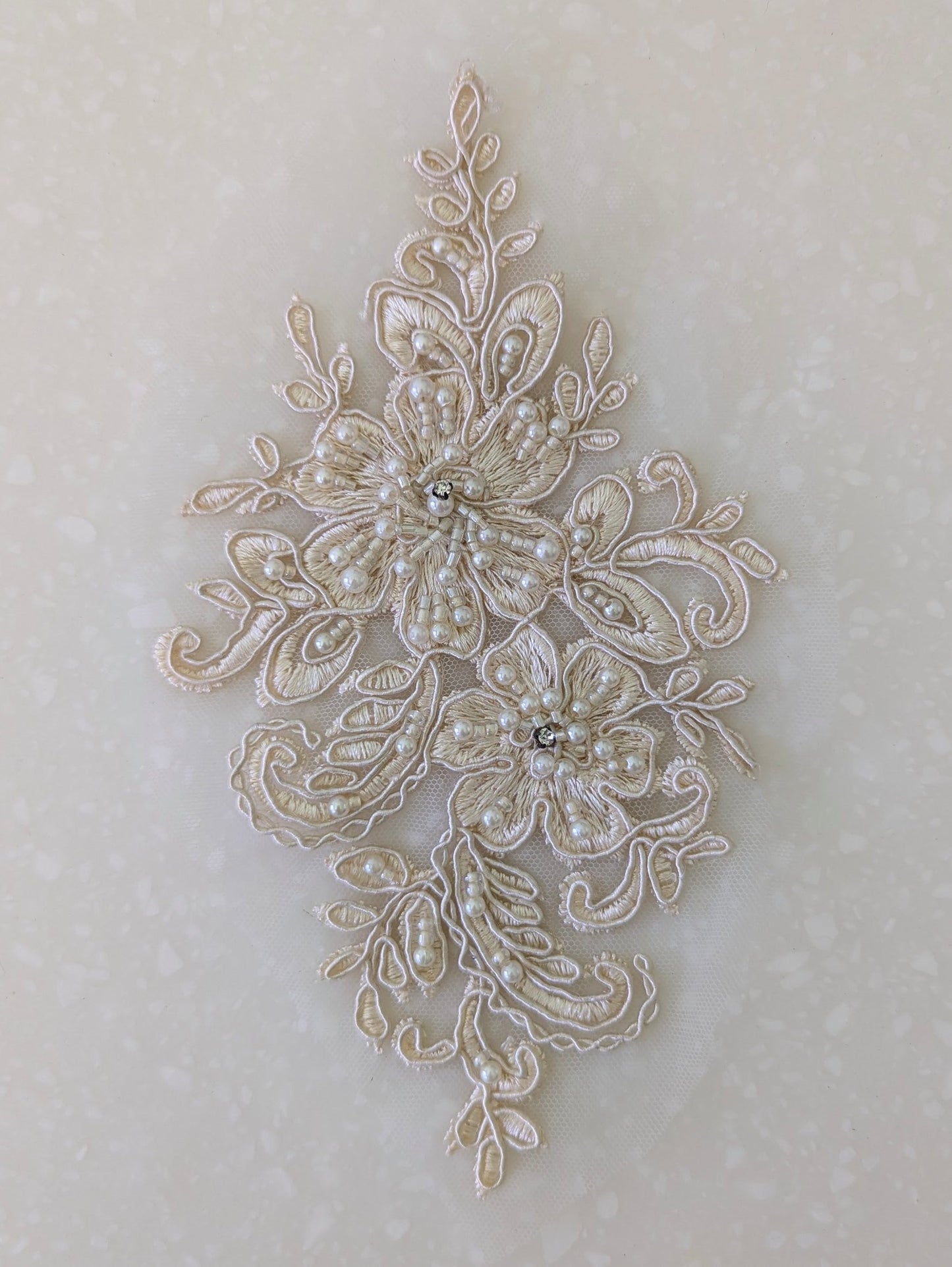 Ava Beaded Lace Appliqué - 7 Colours