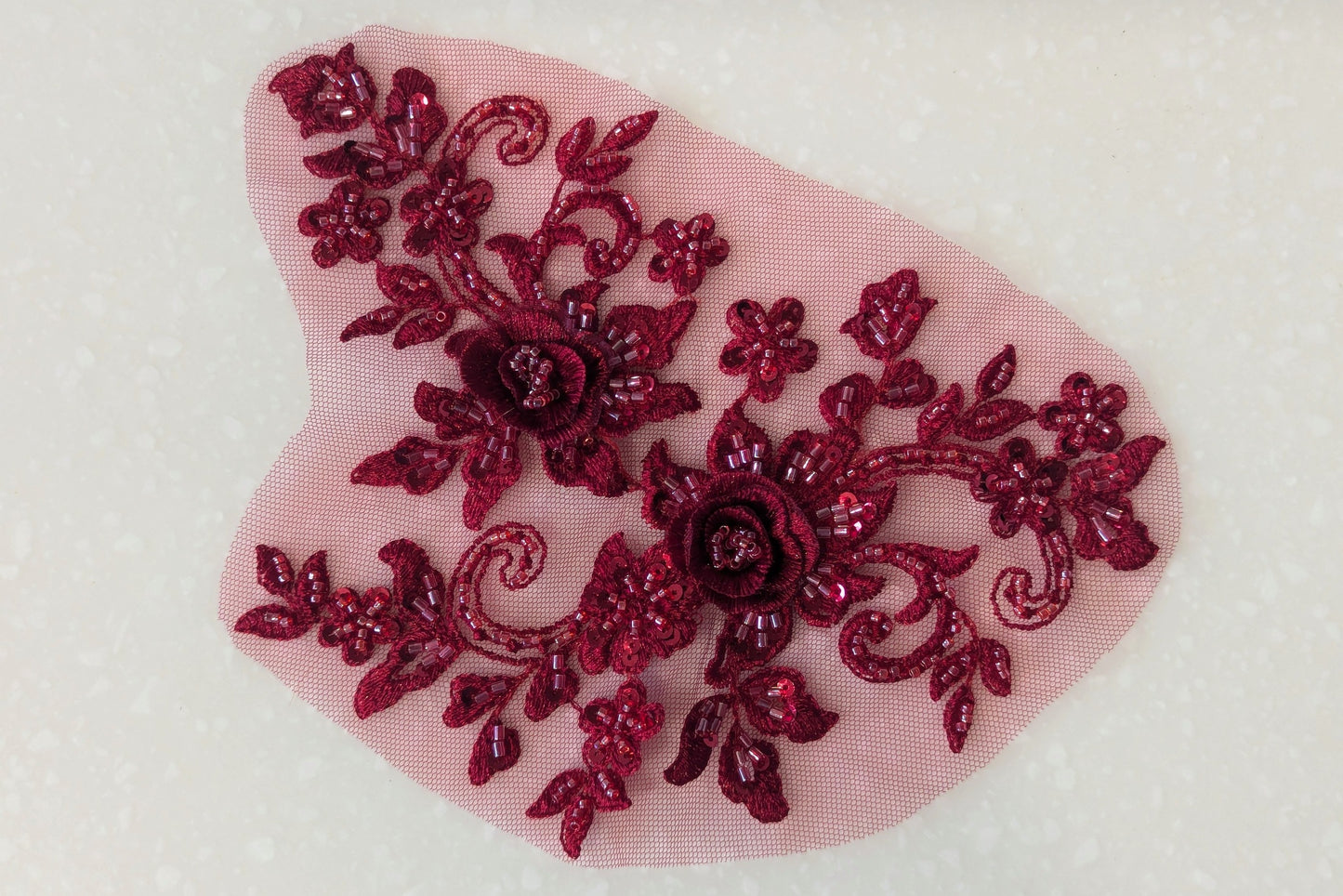 Blossom Beaded Lace Appliqué