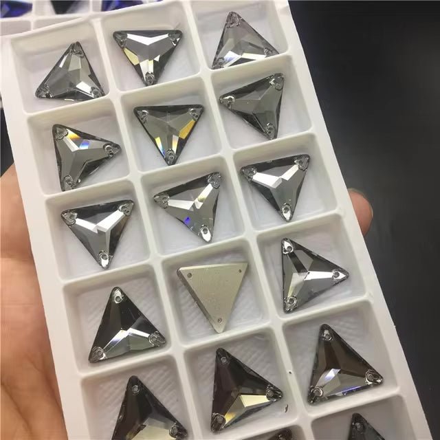 Ultra Premium Glass Black Diamond Triangle Rhinestones & Flatbacks