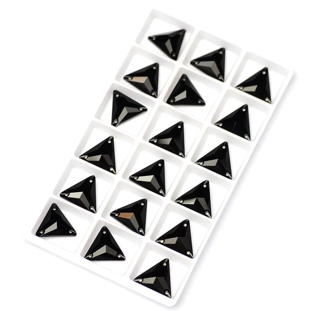 Glass Black Triangles Rhinestones & Flatbacks