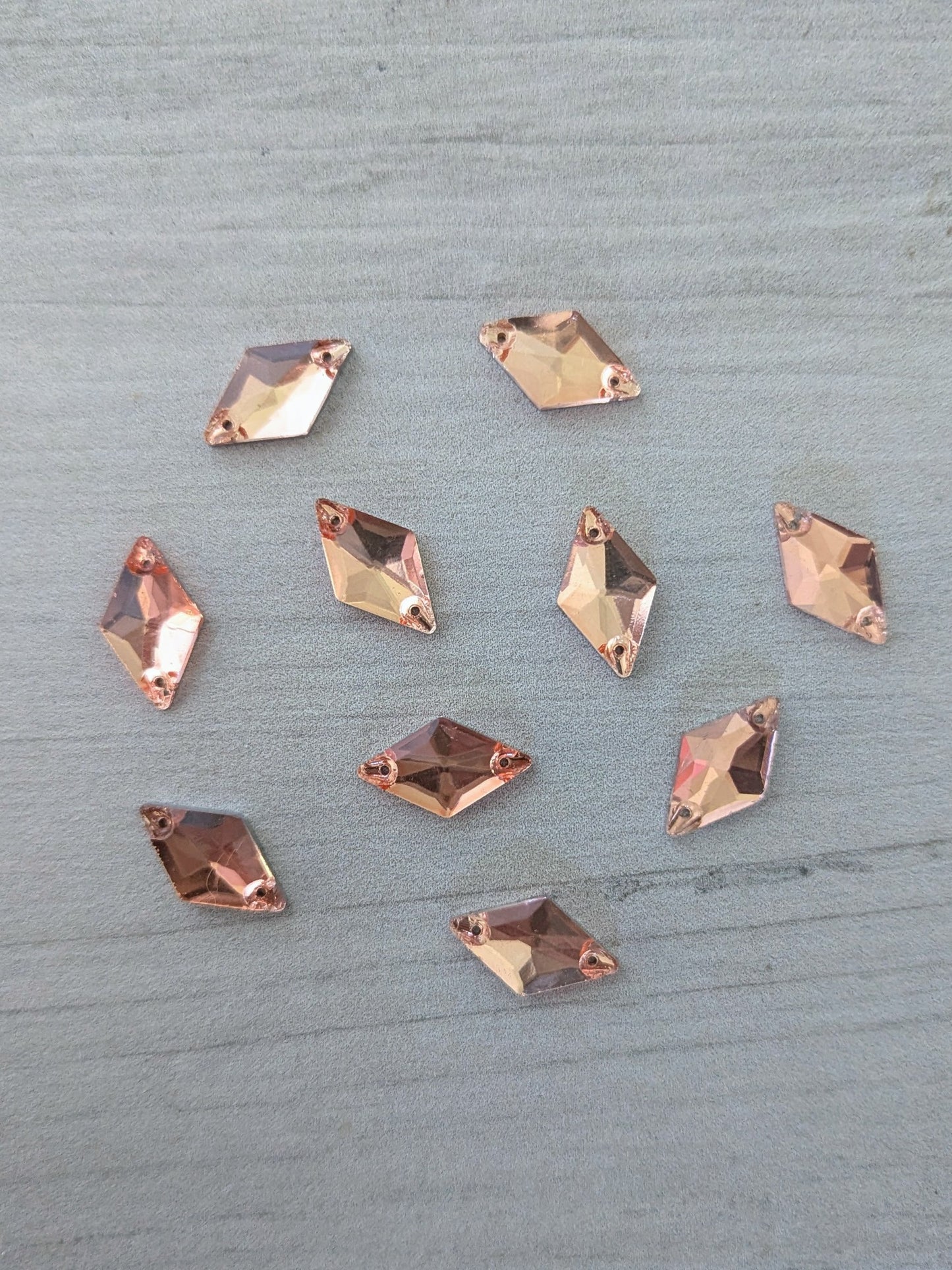 Glass Champagne Rhombus Rhinestones & Flatbacks