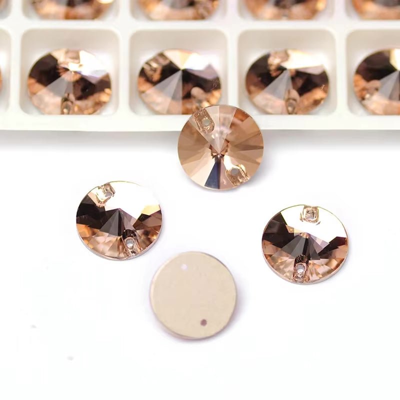 Premium Ultra Glass Champagne Rivoli Rhinestones & Flatbacks