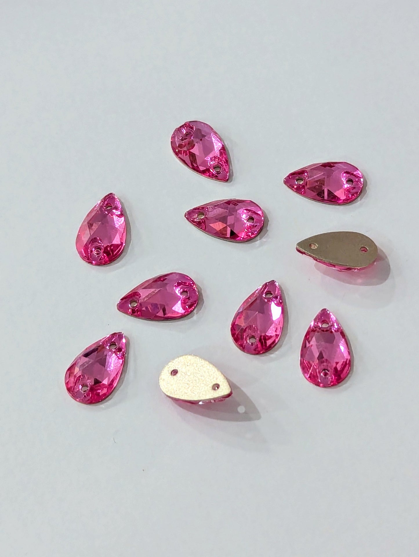 Ultra Premium Glass Rose Teardrop Rhinestones & Flatbacks