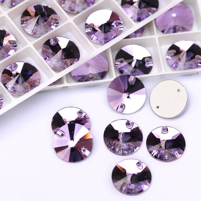 Premium Ultra Glass Violet Rivoli Rhinestones & Flatbacks