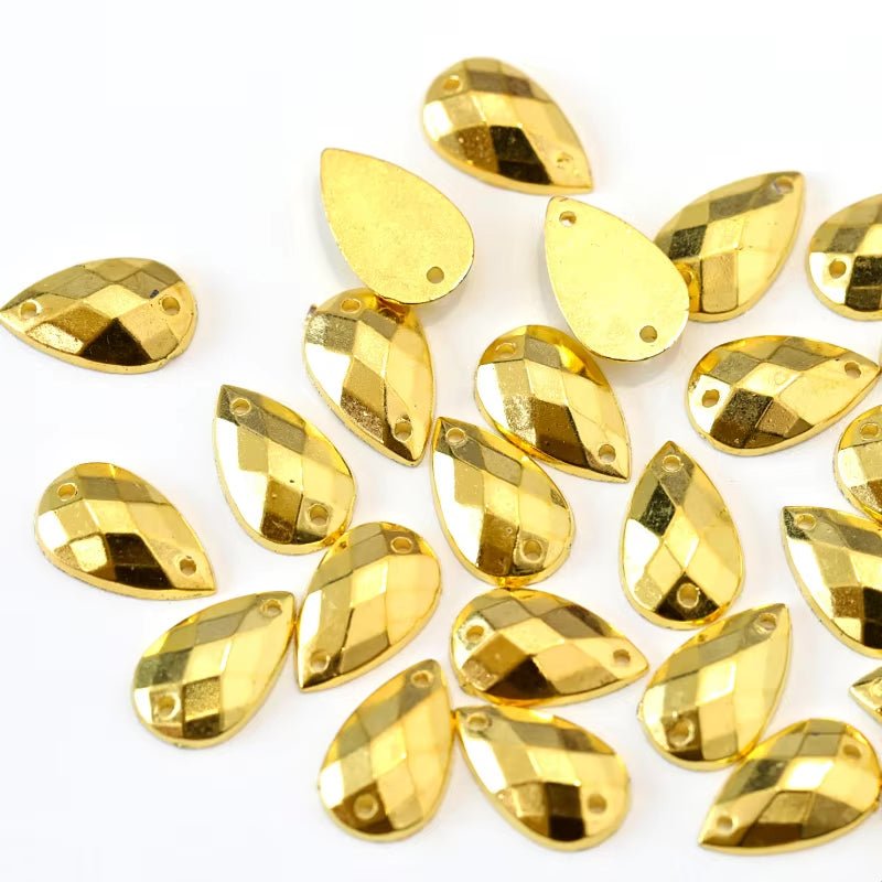 Gold Resin Tear Drops Rhinestones & Flatbacks