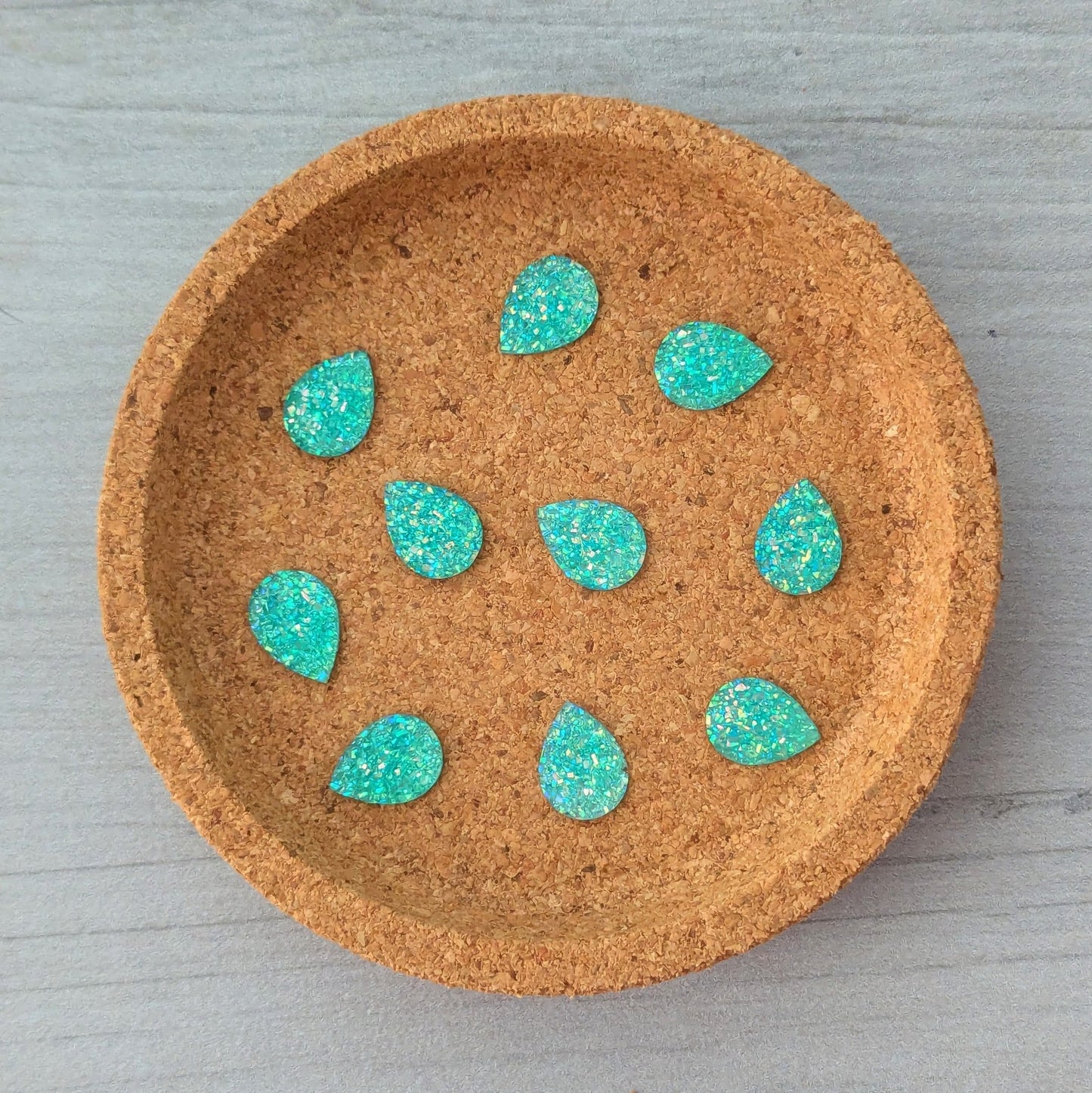 Mini Glitter Tear Drops - 10pcs Rhinestones & Flatbacks