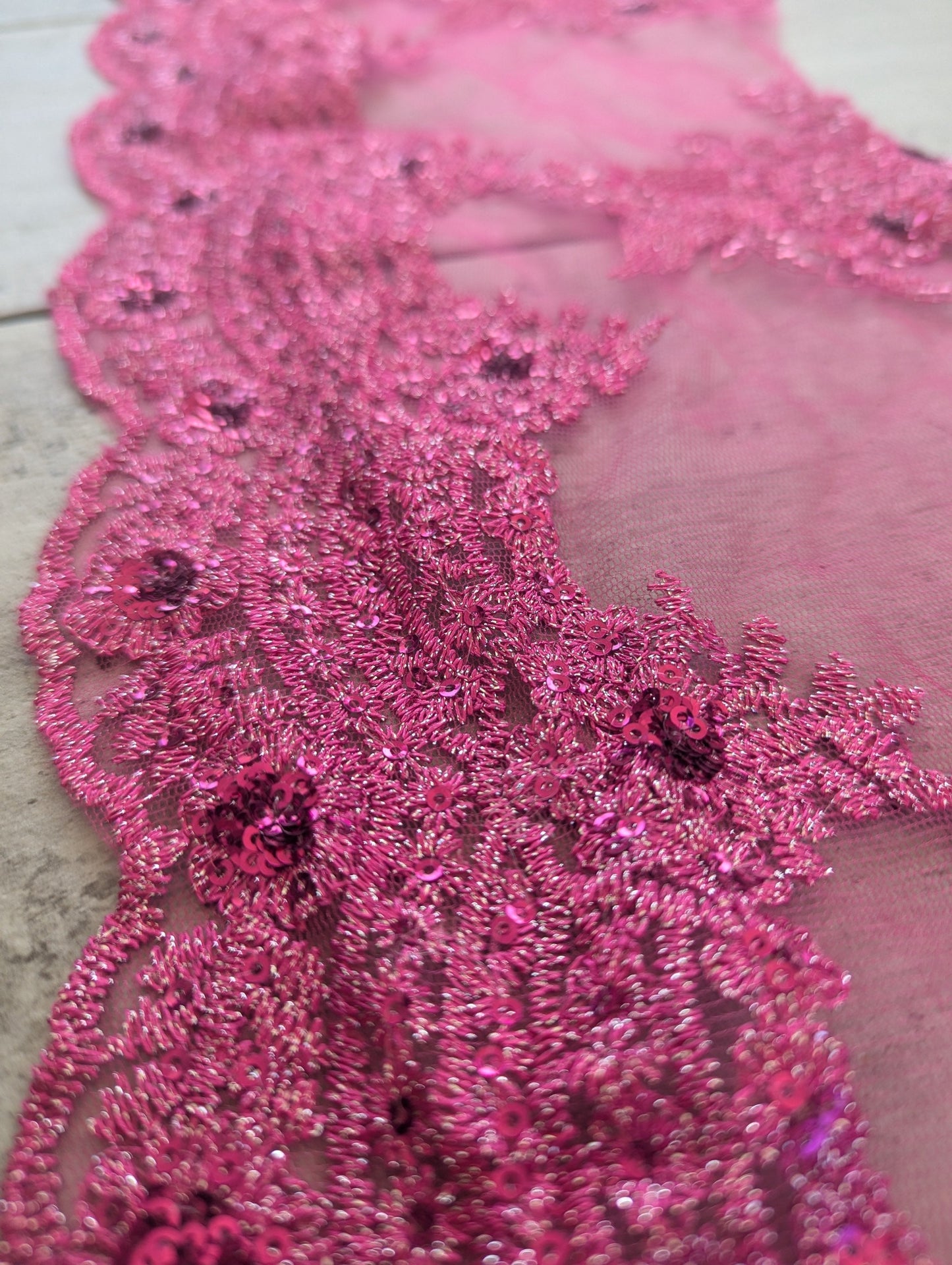 Pink Border Lace Trim - Lot