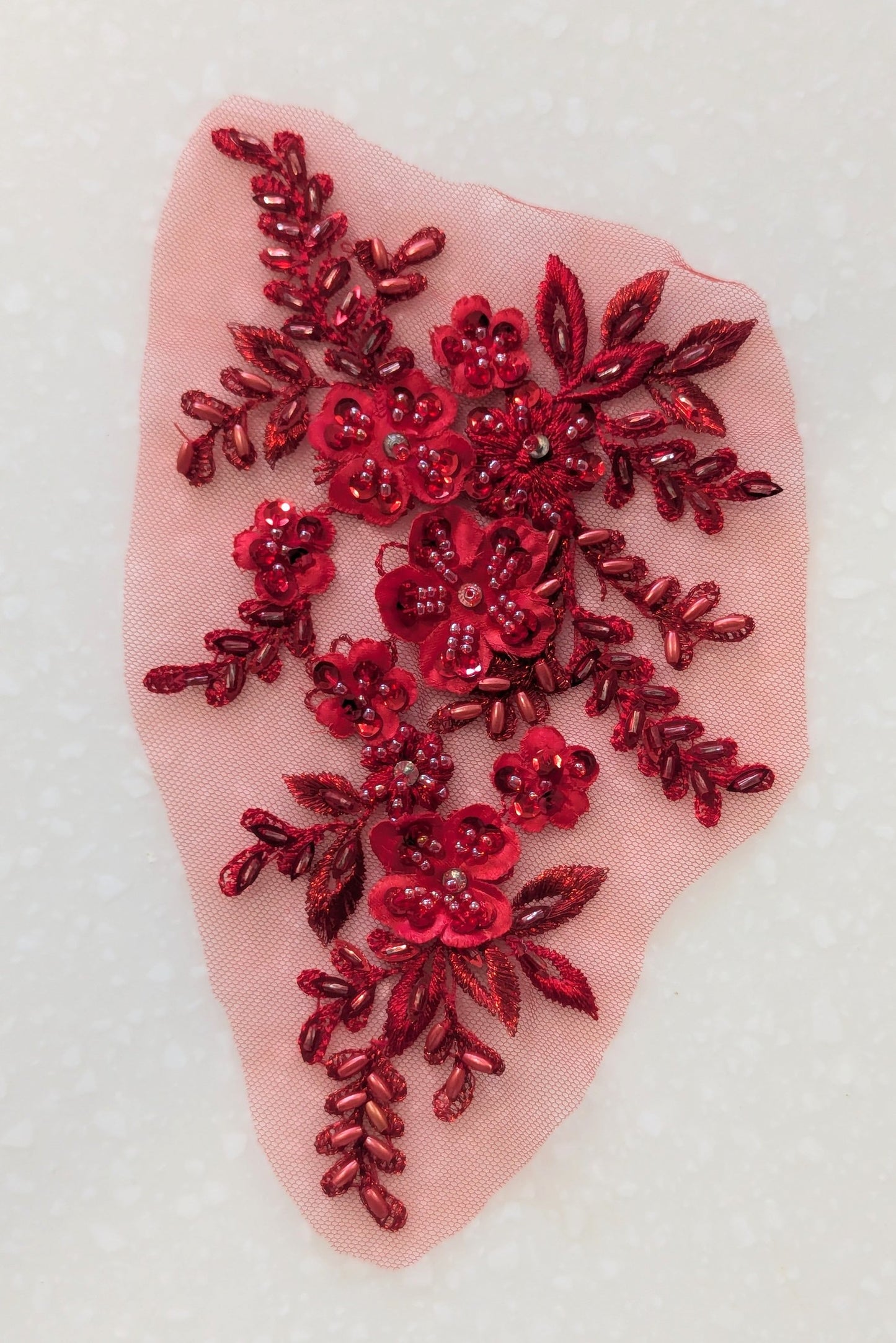 Poppy Beaded Lace Appliqué