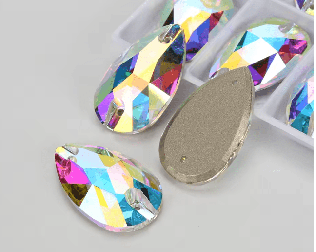 Premium Ultra Glass AB Tear Drops Rhinestones & Flatbacks