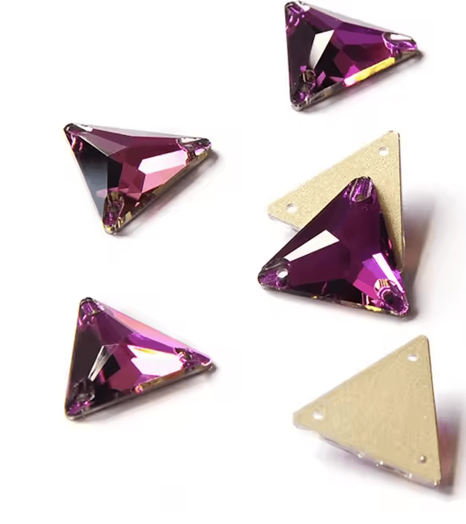 Premium Ultra Glass Amethyst Triangles Rhinestones & Flatbacks