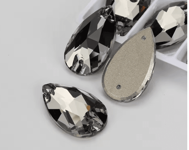 Premium Ultra Glass Black Diamond Tear Drops Rhinestones & Flatbacks