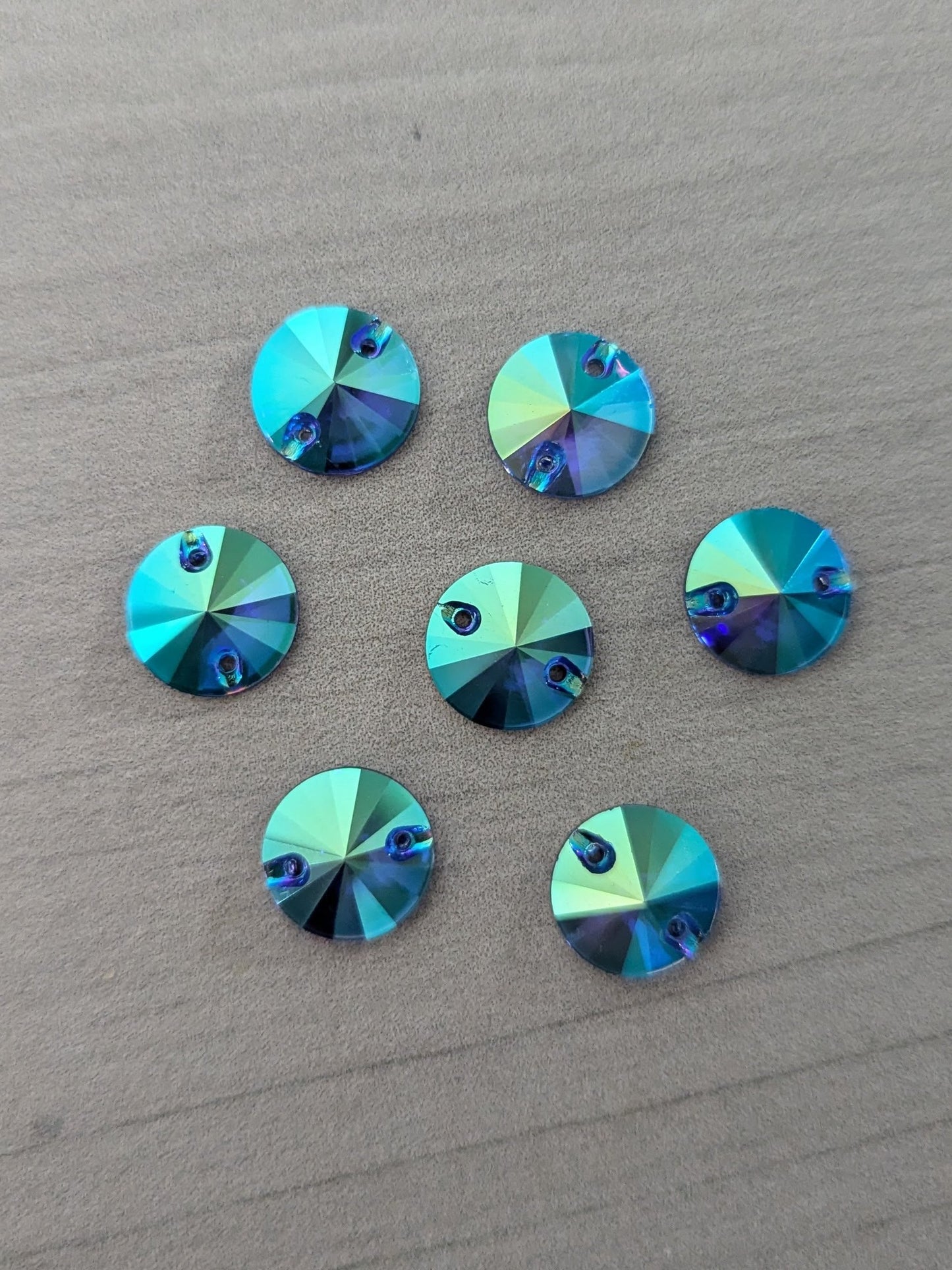 Premium Ultra Glass Capri Blue AB Rivoli Rhinestones & Flatbacks